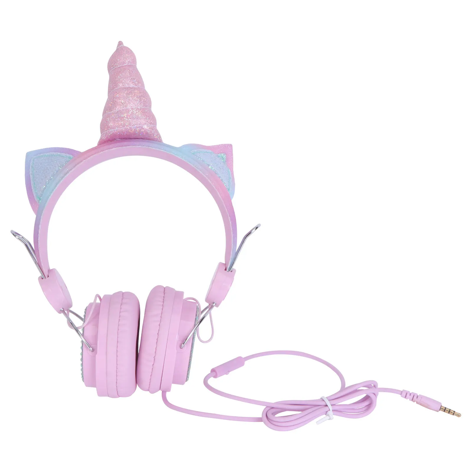 

Kids Headphones Cartoon Unicorn Wired Earphones Lightweight Comfortable Mic Compatible Tablet Phone Computer Retractable Durable