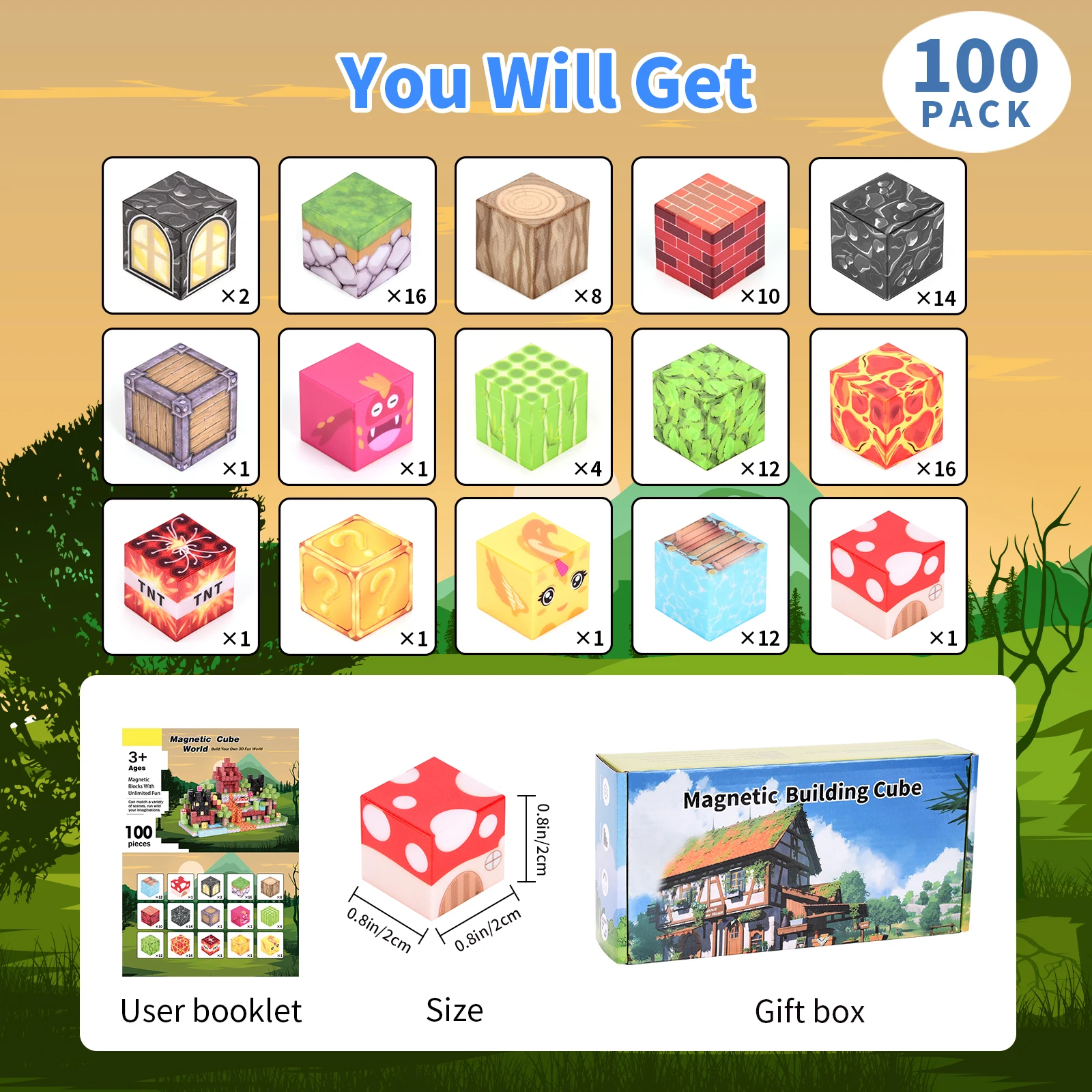 مكعبات البناء المغناطيسية من لافا ومكعبات البناء المعماري: للأطفال 3+. تصميمات DIY متنوعة، هدايا العيد المثالية للأطفال