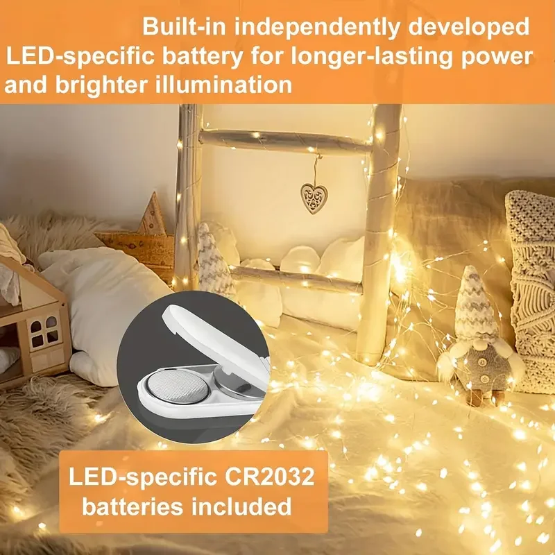 LED Light Household Toilet Portable LED Battery Powered Garland Fairy Lighting Strings  Wedding Party Christmas Decoration