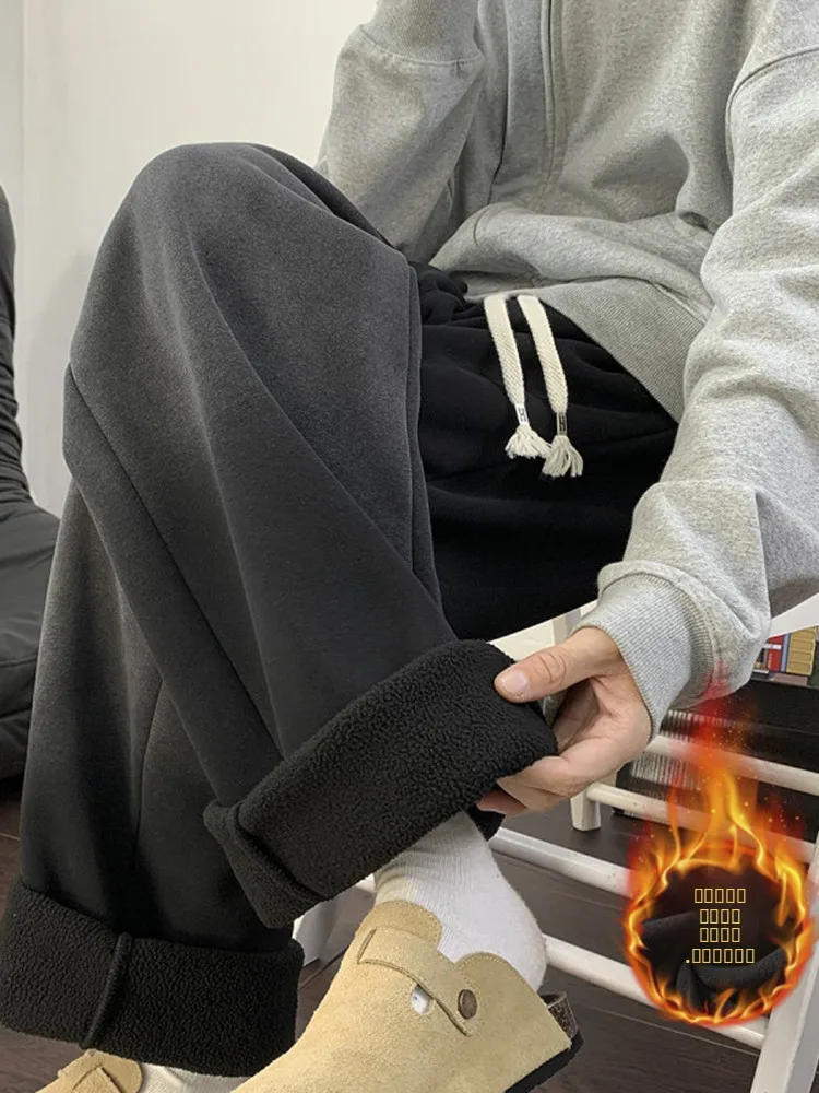 

Мужские утепленные зимние брюки в американском ретро-стиле, прямые свободные брюки-карго, модные прямые брюки с зауженными штанинами