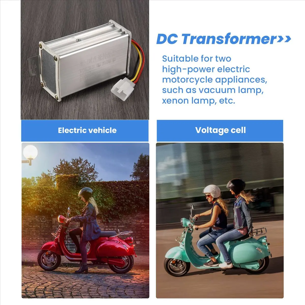 Electronic Transformer DC 36V 48V 60V 72V to 12V 10A Electric Bicycle Converter Adapter Down Transformer-A74P