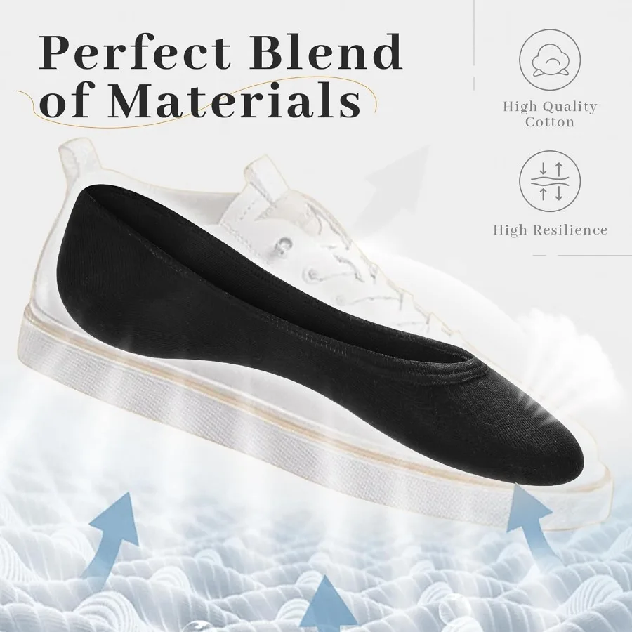 RYI 6 أزواج من الجوارب القطنية فائقة الظهور للنساء جوارب لوفر غير قابلة للانزلاق مثالية للشقق مثالية للارتداء اليومي مريحة وB