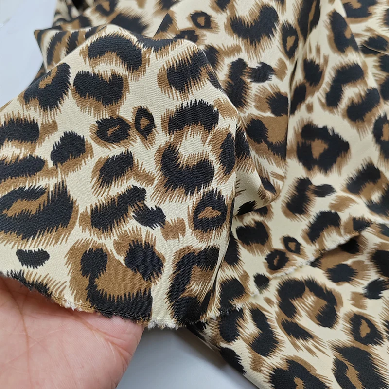 Good Sexy Leopard Pattern Printing chiffon Fabric, Quilting Cloth, Patchwork Sewing Material, Women Shirt Clothing, Dress, Pants