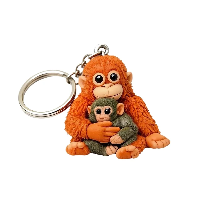 Protect Punch The Monkey Punch Monkey Doll Keychain Cute 3D Monkey Decor Hanging Keychain Anime Peripherals Toy Birthday Gift