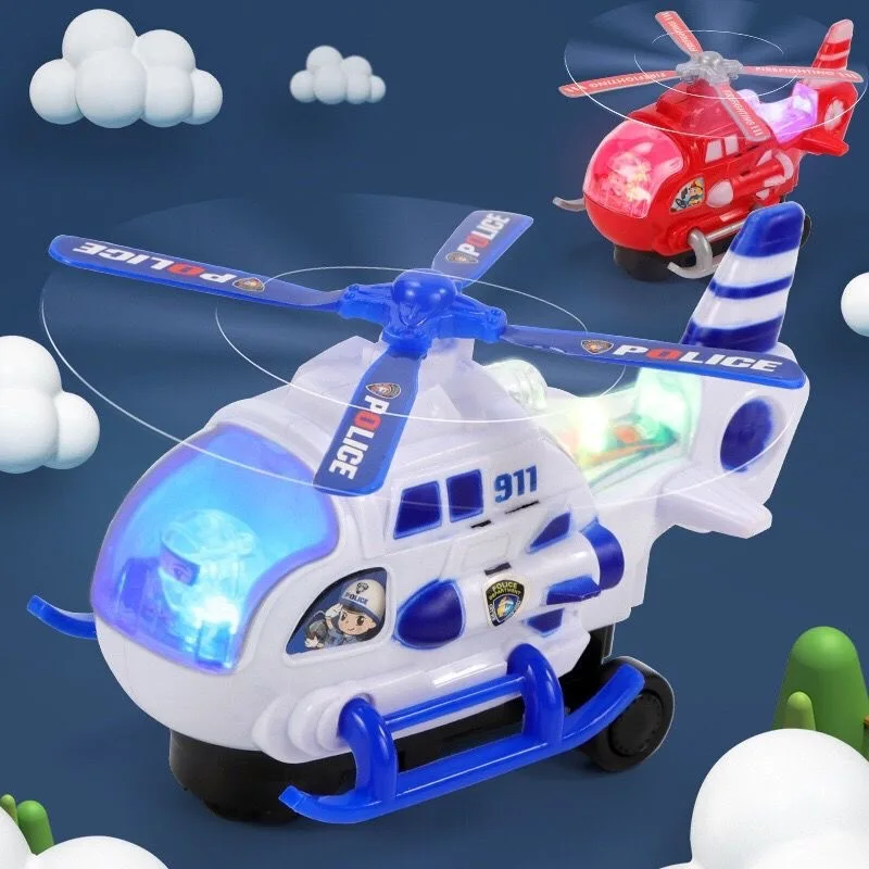 1PCS Children's Lights Music Electric Helicopter Toys Fun Air Patrol Helicopter Plane Model Kids Illuminated Toys Puzzle Gifts