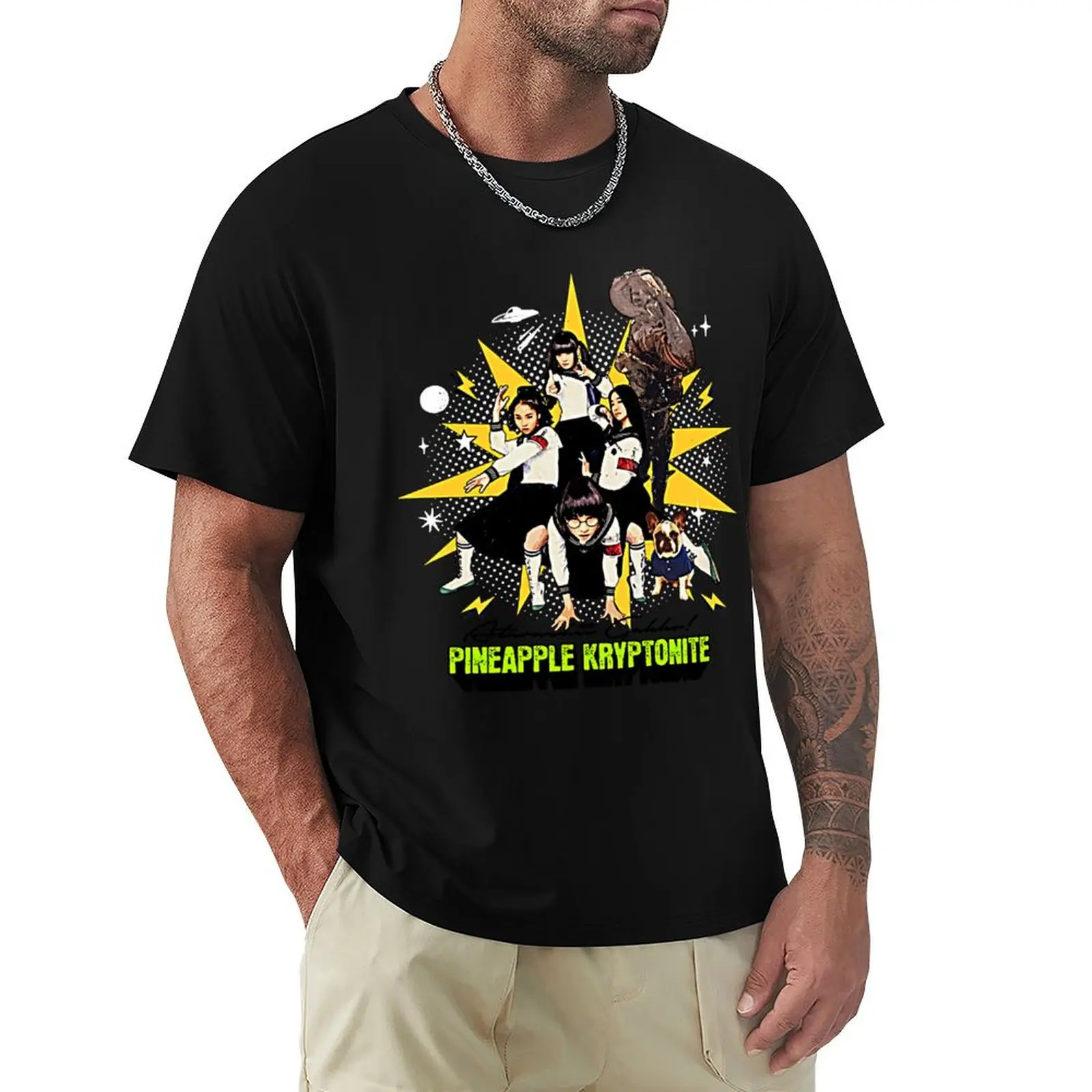 

Atarashii Gakko! Pineapple Kryptonite T-Shirt Basic Solid Color Short Sleeve T-Shirt