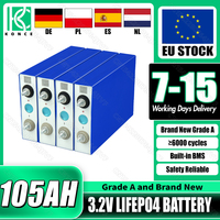 3.2V 105AH LiFePO4 Battery EU Stock Brand New Rechargeable Cell 6000+ Cycle Free Busbar DIY 12V 24V For EV Solar Battery Pack