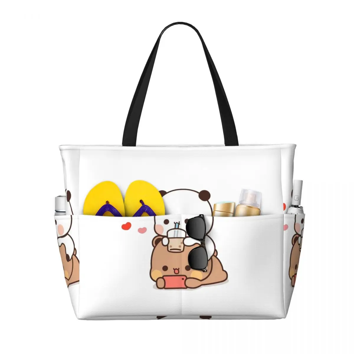 Bear And Panda Bubu Dudu Balloon Beach Tote Bag Sport Gym Yoga Duffle Large Tote Bag Women Travel Bag Fitness bag