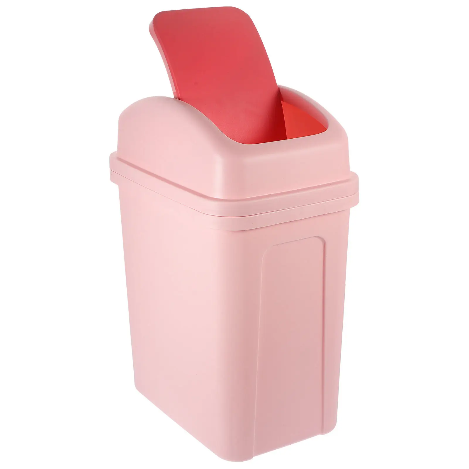 

Thick Plastic Swing Lid Trash Can Large Capacity Household Garbage Bin for Bathroom Kitchen Nursery Restroom Indoor Living Space