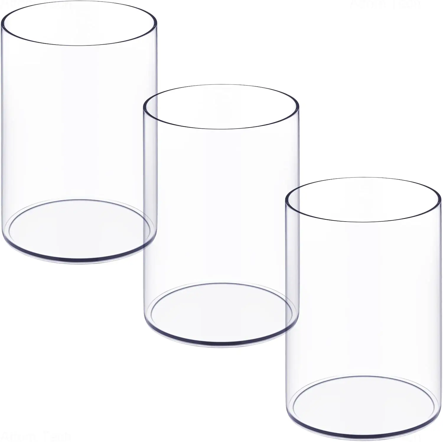 

Acrylic Desk Organizer Set of 3, Clear Pen Holders for Makeup Brushes and Office Supplies, Space-Saving Storage for Home School