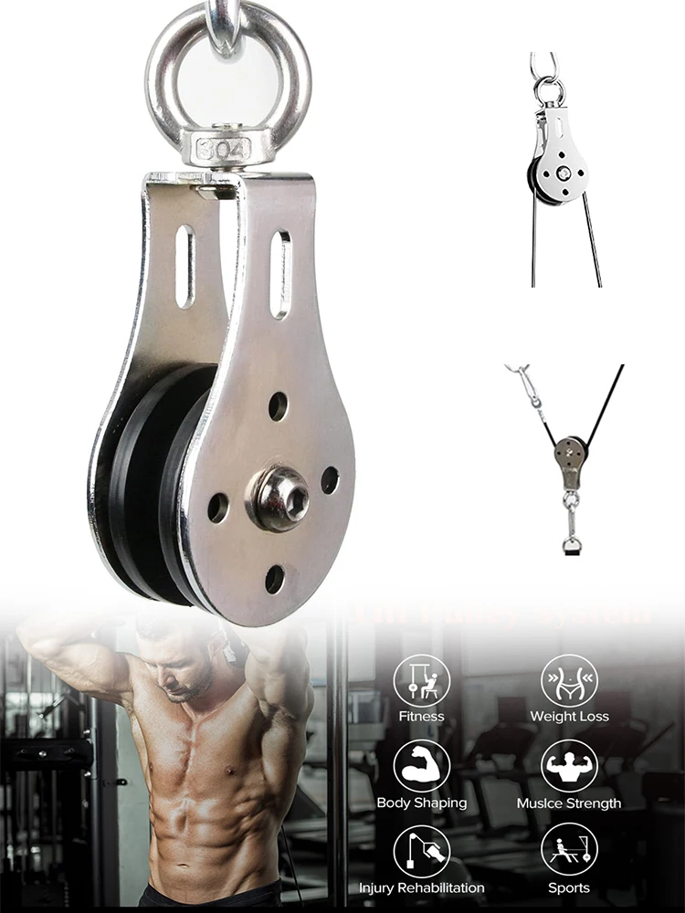 Fitness Loading Lifting Pulley Training Edelstahl Mute Strength Trainer Heavy Bearing Workout Equipment Home Gym – Detail 1