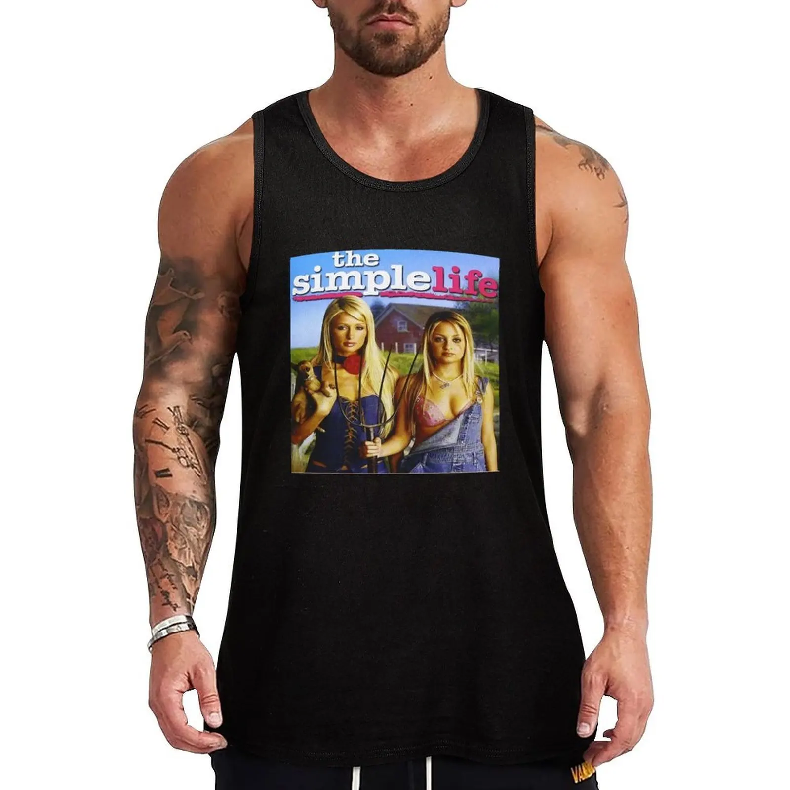 

Music Vintage Retro Paris Hilton Funny Graphic Gift Tank Top Short sleeve sports suits basketball Men's gym