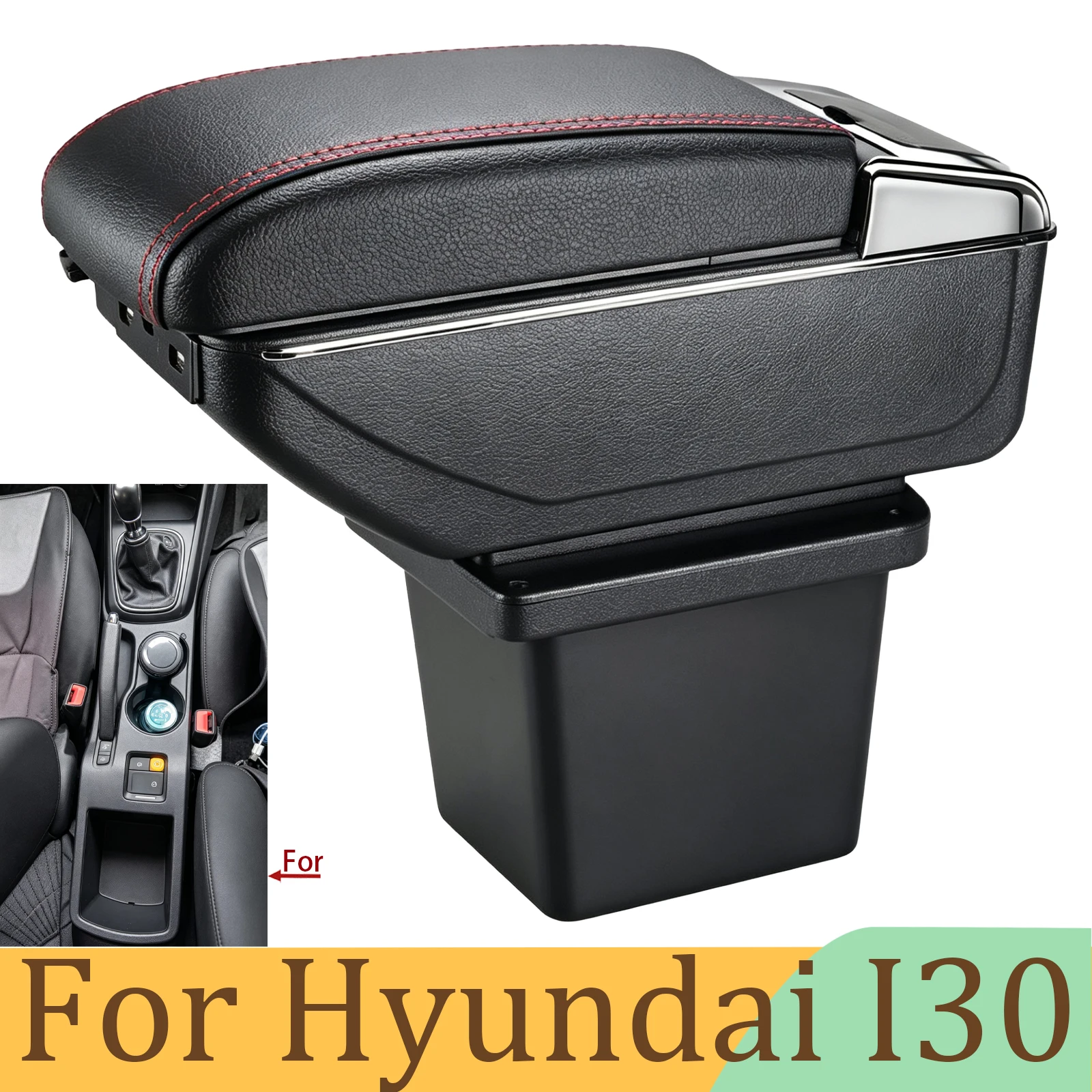 

For Hyundai I30 Armrest Box for Hyundai Elantra Touring I30 FD I30cw 2007-2011 Car Armrest Storage Box Car Accessories Retrofit