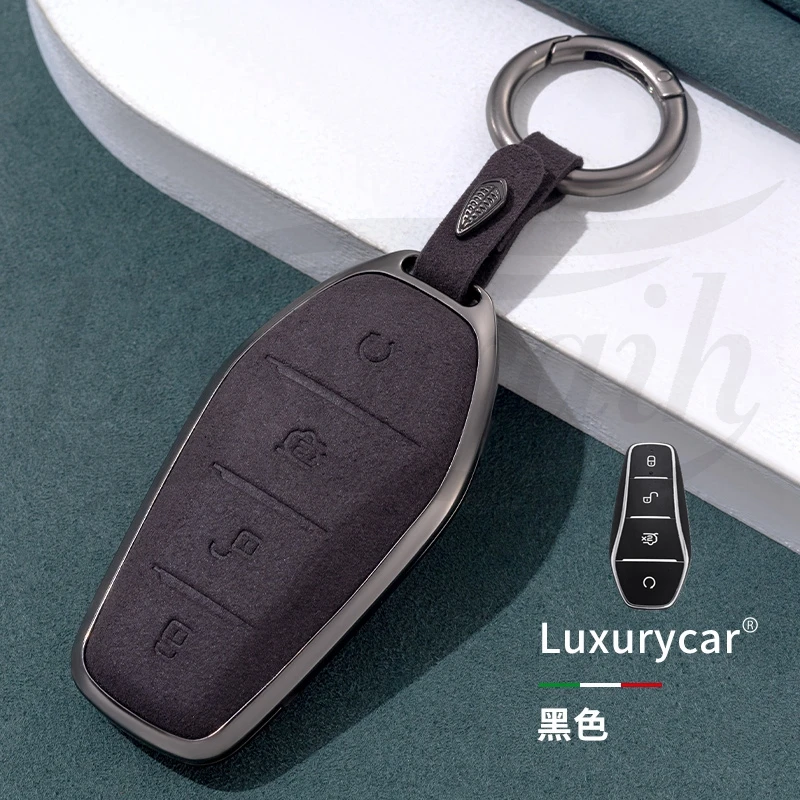 Car Suede Key Case Cover Bag Wallet For BYD Atto 3 Han EV Dolphin Durable Second Song Pro Tang Dm QIn PLUS MAX Yuan Car Styling