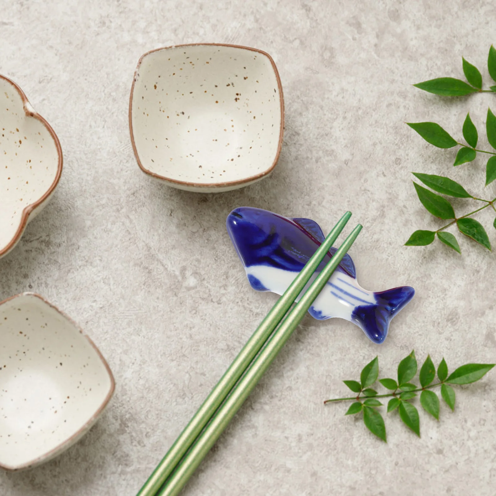 

9 Pcs Chopstick Fish Design Holder Ceramic Chopsticks Stand Holders Rests Reusable