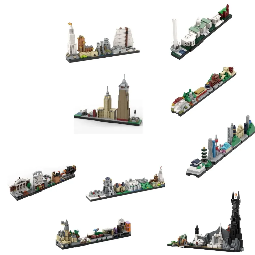 Gobricks MOC Throneseds Westeros Skyline Klocki Konstrukcyjne Miasto Washington DC Skyline Cegły Cleveland Skyline Zabawki dla Dzieci Prezent