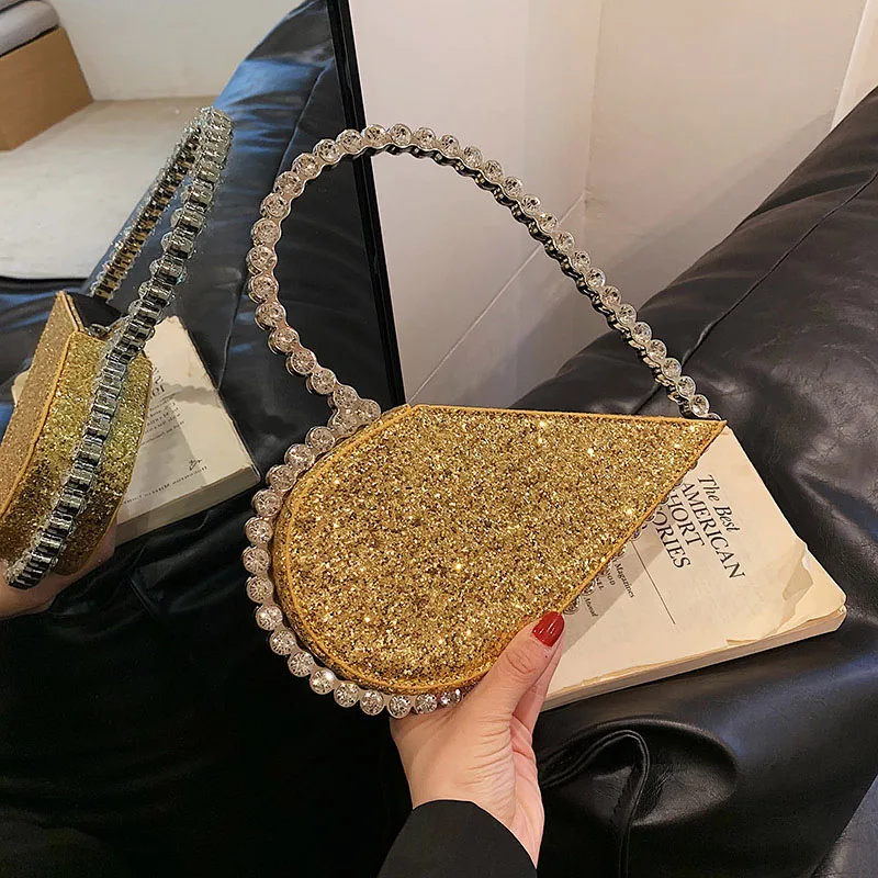 Women Clutch Bag with Diamond Crystal Shining Dinner Party Bag for Wedding Christmas Valentine\'s Day Wedding Gift Free Shipping