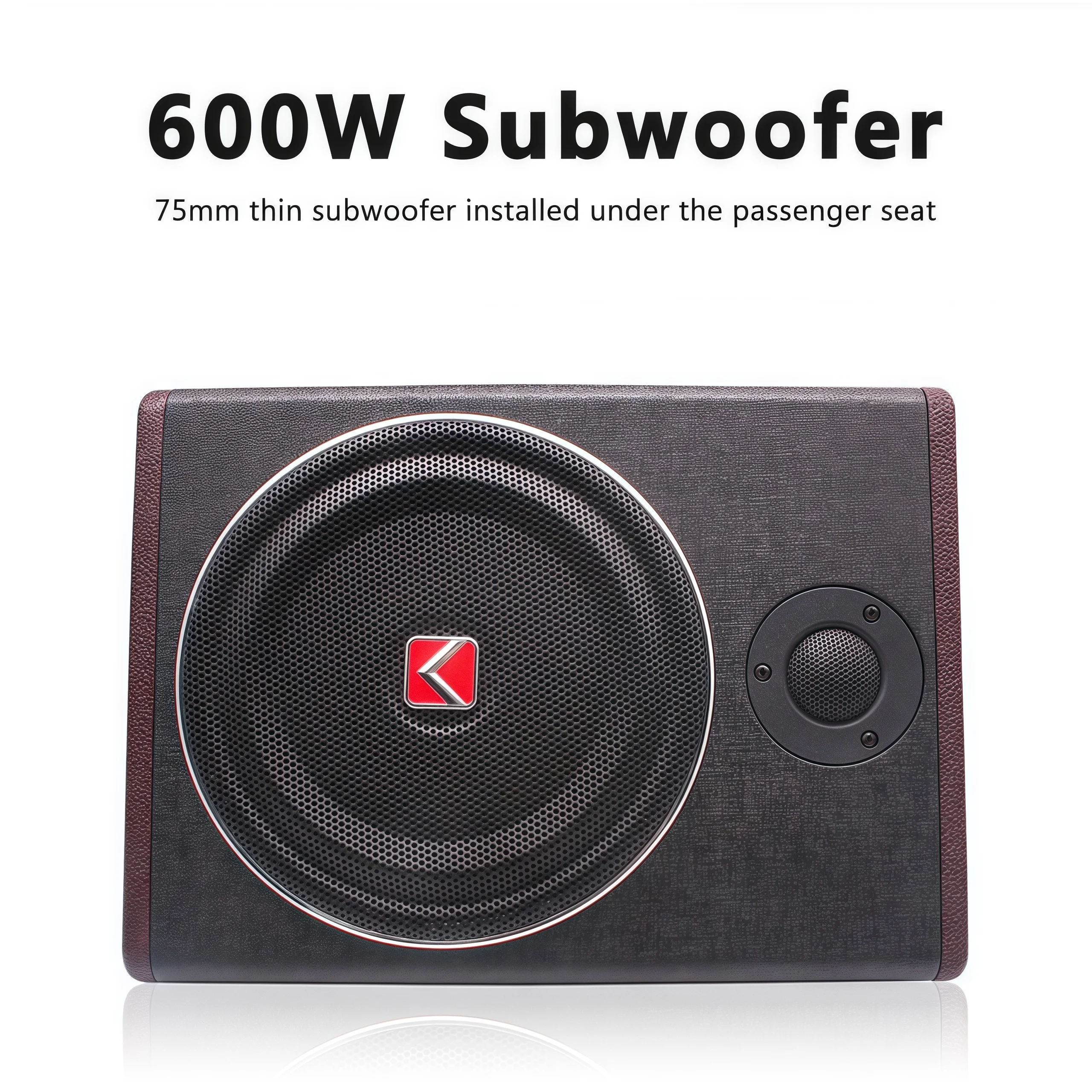 

12V 8 Inch Ultra-Thin Active Car Subwoofer With High Pitched Speaker Wooden Leather RMS 80W Speaker Installed Under The Seat