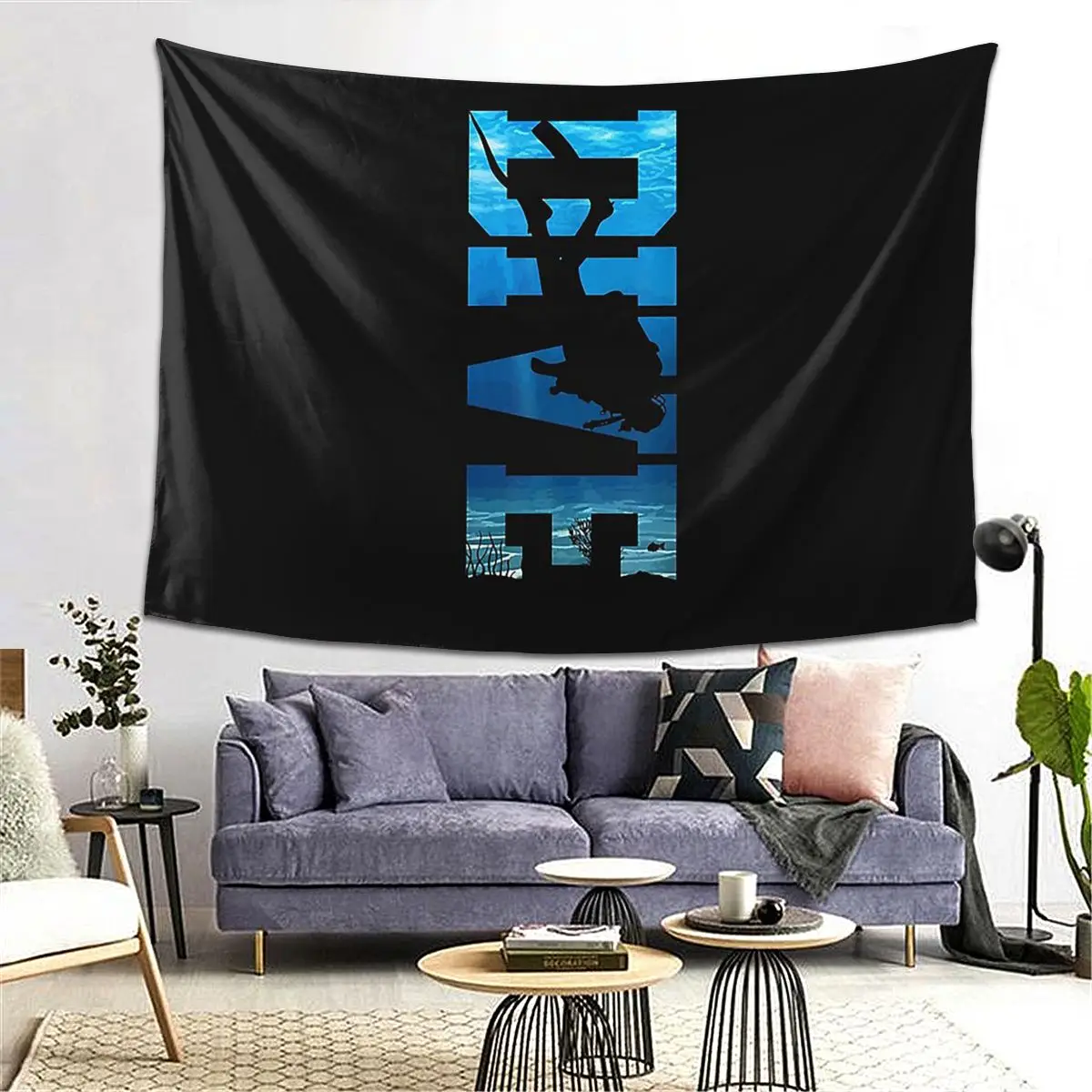 

Scuba Diving DIVE Scuba Diver Gift Tapestry Decoration Art Aesthetic Tapestries Living Room Bedroom Home Wall Cloth Wall Hanging
