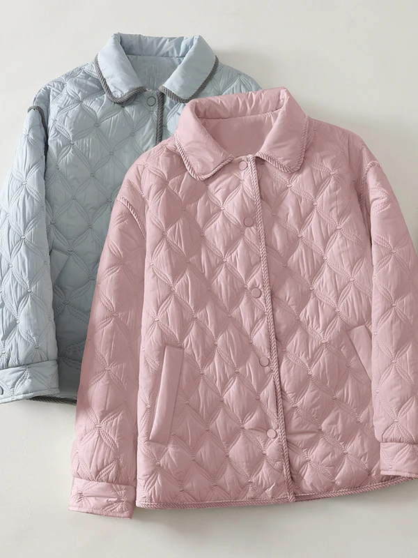 

Lightweight Cotton Jacket Women's Stylish Autumn New Arrival Versatile Warm Commute Artistic Style Long Sleeve Single Button