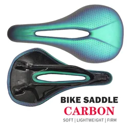 new 125g Ultralight Full Carbon Saddle MTB/Road Bike saddle Super Light Leather Cushions 240*143mm