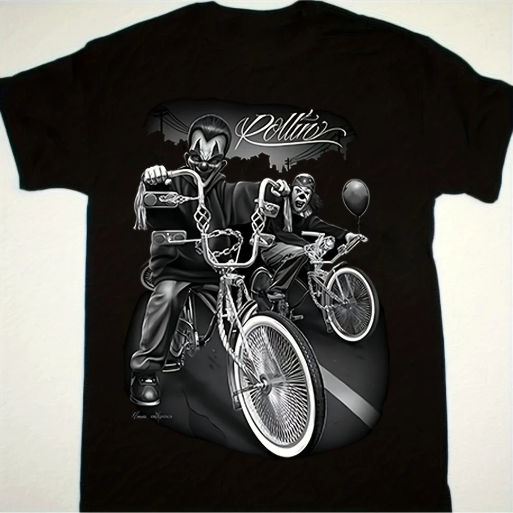 Camiseta masculina David Gonzales DGA com estampa de motocicleta Gangster Lowrider, gola redonda, mangas curtas, um presente ideal para o pai e marido
