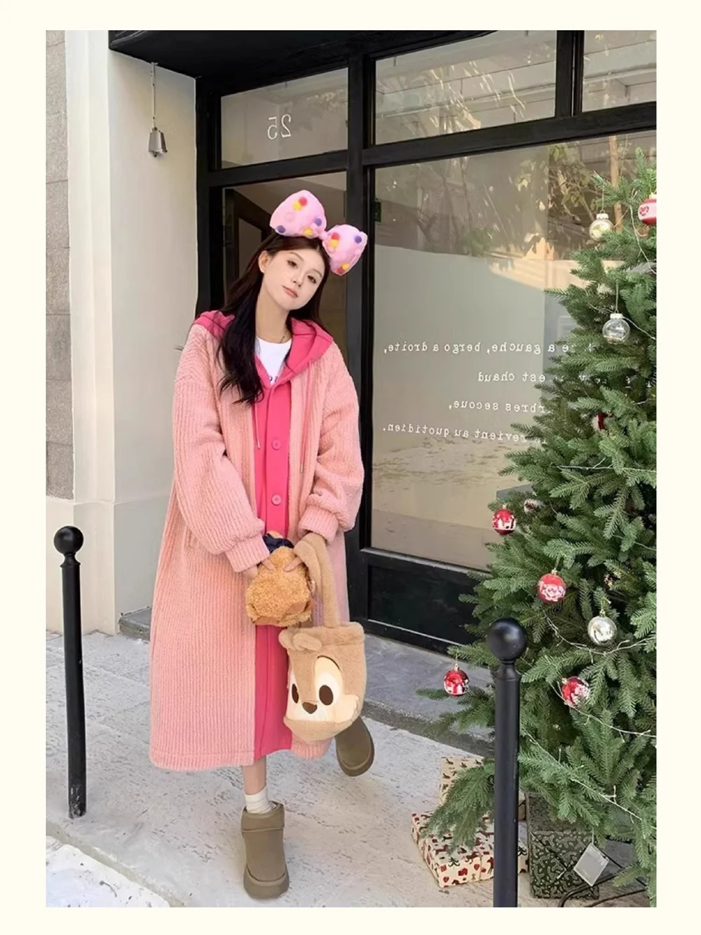 Fake Two Pieces Spliced Coat Women's 2024 New Autumn Winter Solid Knitted+Woolen Outerwear Single Breasted Long Female Hoodie