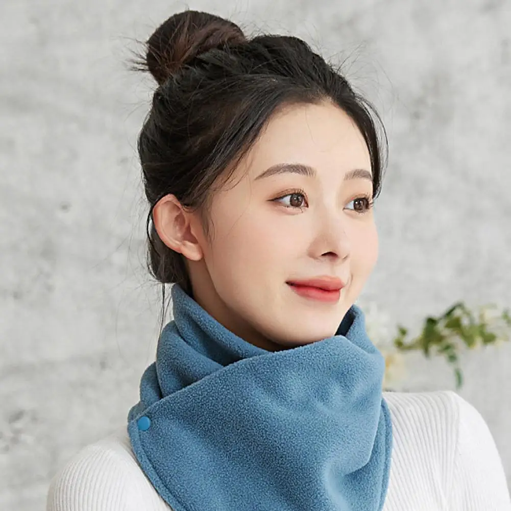 New Winter Plush Scarf Soft Warm Neck Cover Plush Double Layer Neckerchief Outdoor Windproof Neck Protector Neck Warmer