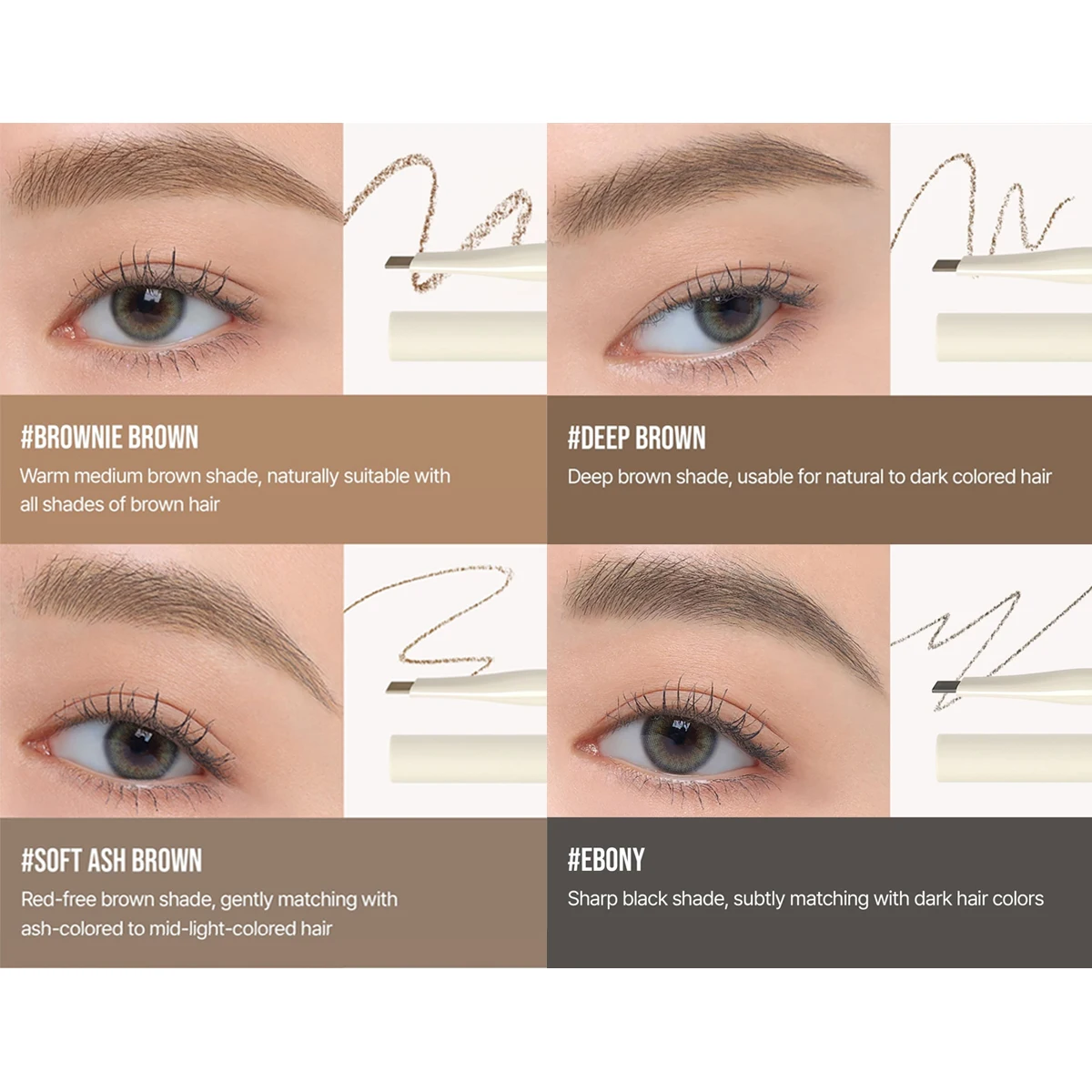 3CE Easy Brow Pencil,Precise Brow Shaping,Smooth Gliding Texture,Fine Tip Precision,Korean Cosmetic,Korean Makeup