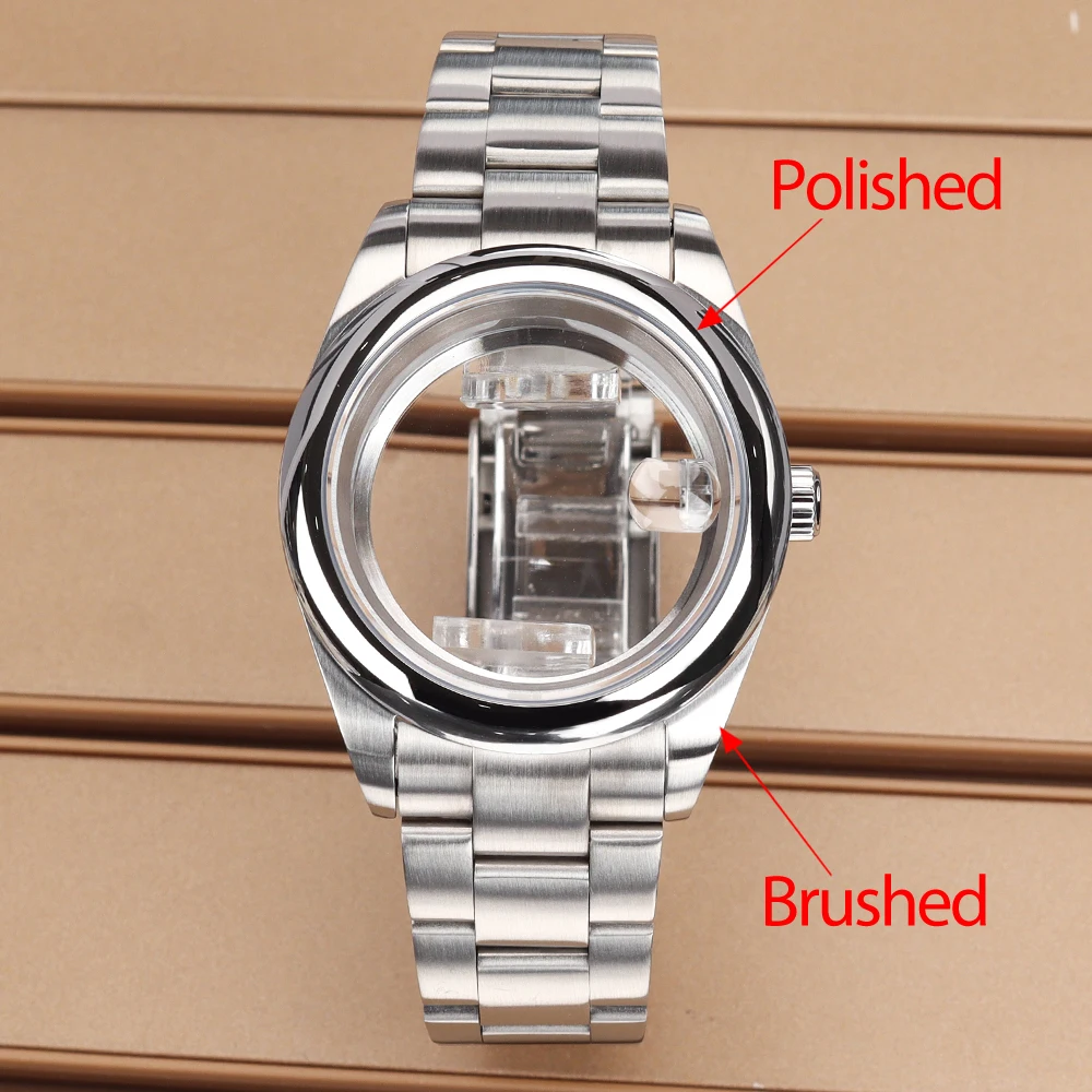 36mm 39mm Polished/Brushed Watch Case NH35 Sapphire Crystal For NH35 NH36 4R Mingzhu DG2813 Miyota8205 8215 Movement NH35 Case image 3