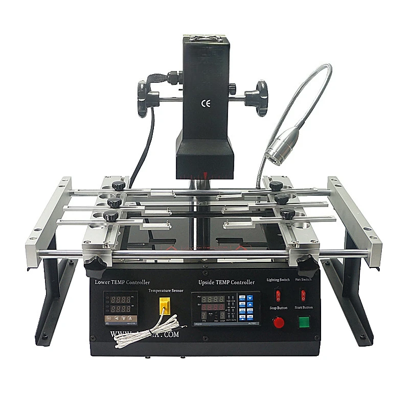 IR6500 2 ZonesInfrared BGA Soldering Machine IR Rework Reballing Station Preheating Area 240*200mm and 6pcs Jigs