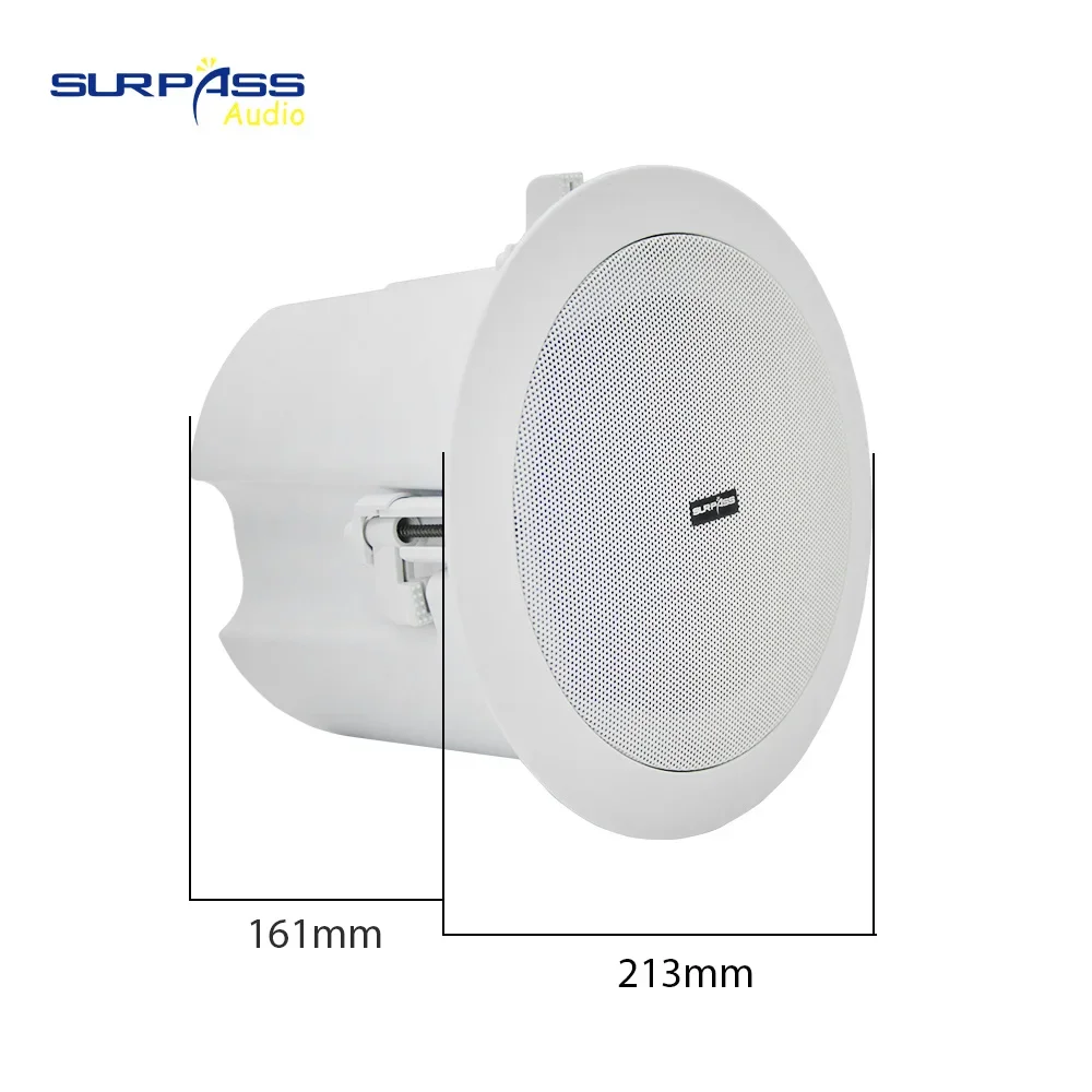 Alto-falante de teto coaxial à prova de umidade, 20w 70v 100v 8ohm, woofer estéreo de alta fidelidade, som de áudio, alto-falante de teto para home theater interno