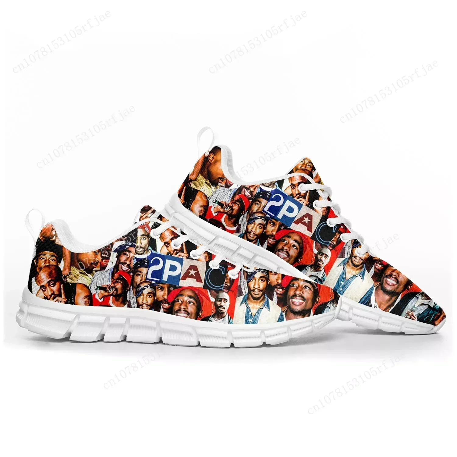 2Pac Hip Hop Rapper Tupac Pop Sports Shoes Mens Womens  Sneakers Custom Couple Shoes White