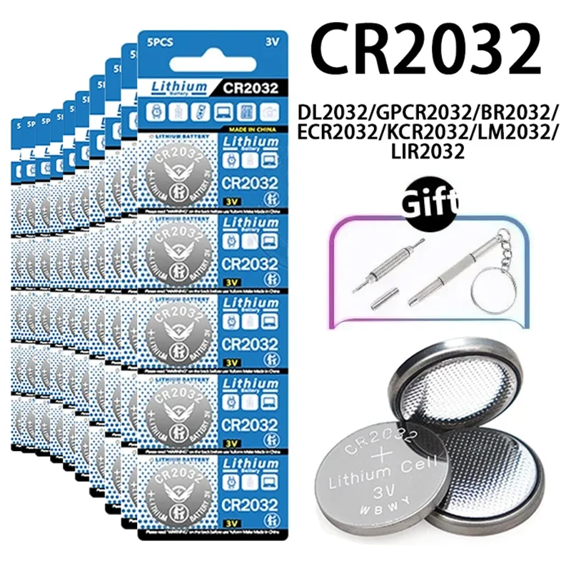 

3 В CR2032 литиевая кнопочная батарея BR2032 ECR2032 LM2032 5004LC часы-таблетка игрушечные часы автомобильный пульт дистанционного управления калькулятор батарейки