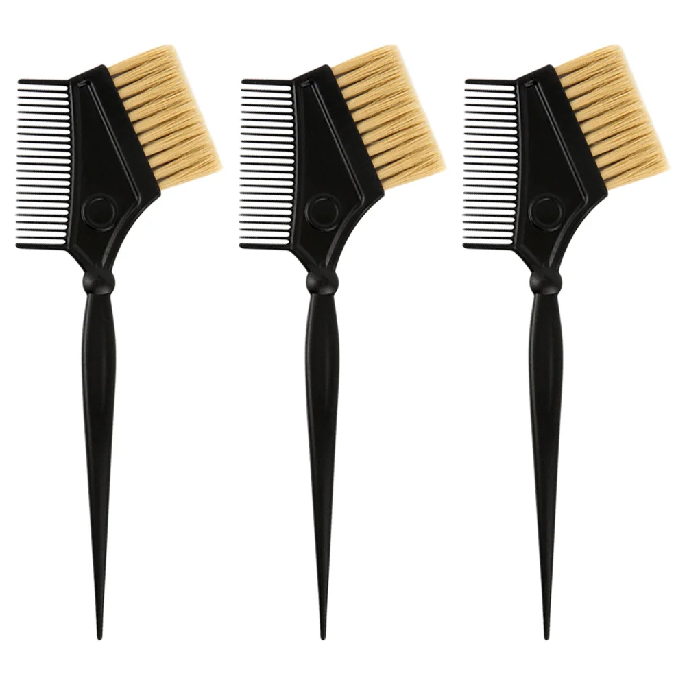 

3pcs Hair Dyeing Brushes Comfortable Handle Tinting Tools Salon Coloring Combs Soft Bristles Hair Care Styling Accessories
