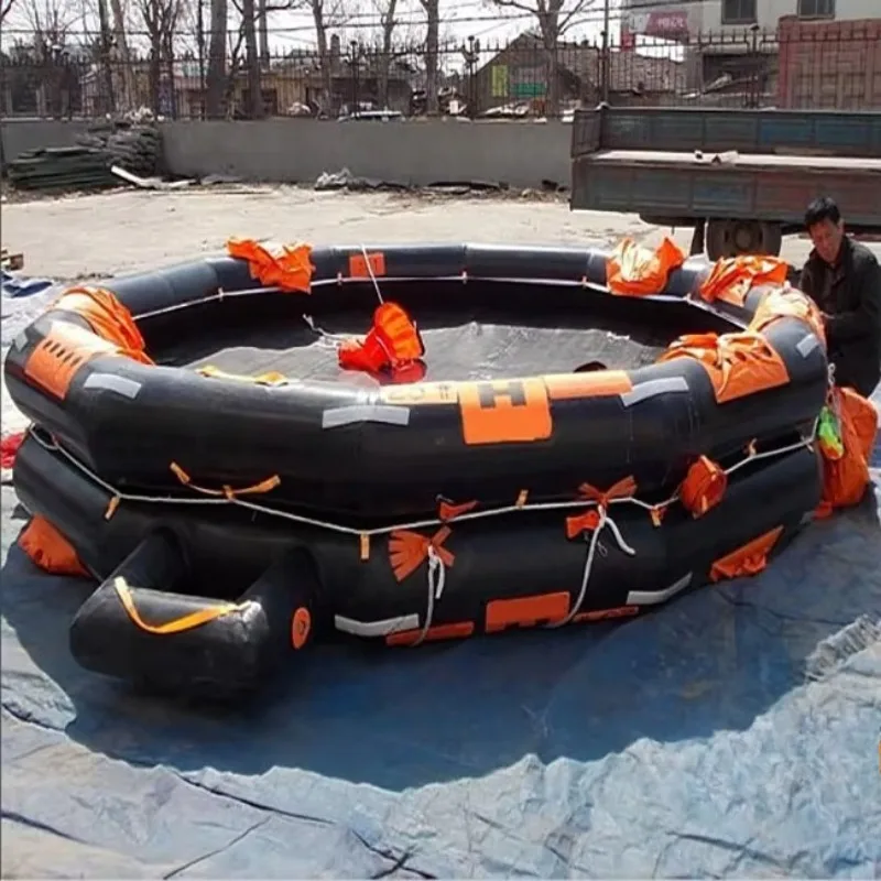 Factory Produced New Price Open Reversible Inflatable Life Raft 25 Man Customized