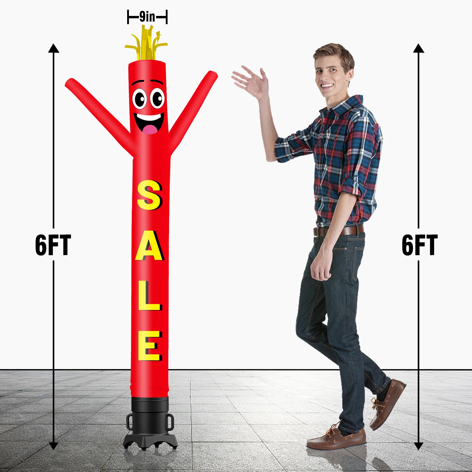 6/10/15/20FT Tall Inflatable Red Sale Dancing Guy for Outdoor Decoration Advertising(Blower Not Included)