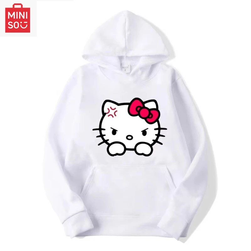 

MINISO 2025 new casual cartoon women's pullover without lanyard spring and autumn couple sweater clothes pudding dog anime men's