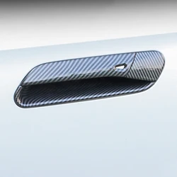 ABS Chrome Carbon Fiber Door Handle Protective Cover Door Handle Outer Bowls Trim For Volkswagen ID.4 ID4 2021 2022 2023 LHD