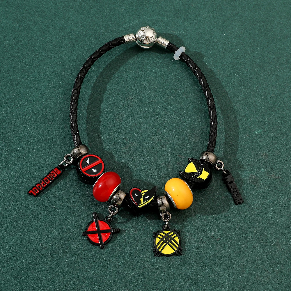 European and American film and television Deadpool Wolverine bead pendant, oil dripping bracelet wholesale