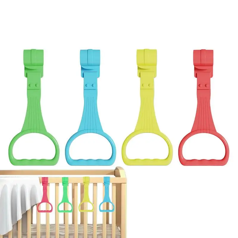 Baby Pull Up Rings 4pcs Baby Walking Exercise Assistant Crib Pull Rings Walking Standing Hand Handles Kids Walking Training Tool