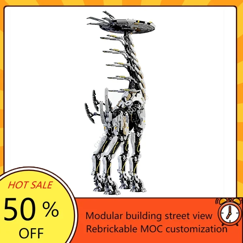 7401PCS MOC Horizon Zero Dawned Tallneck Custom Puzzle Model Huge Version Giraffe Mechanical Giraffe Monster DIY Toy