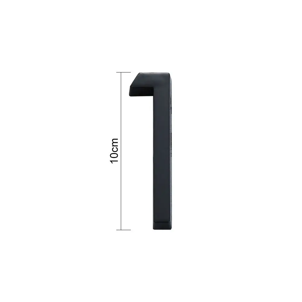 4inch/10cm 3D Black 0 To 9 Numeral Tag Self-Adhesive Door Label ABS Acrylic Number Plate Sign For Home Mailbox Hotel Address