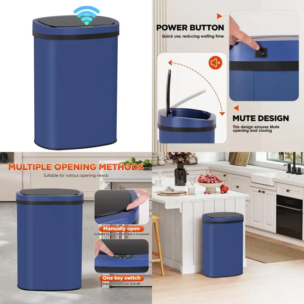 

Automatic Touch-Free 13 Gallon Kitchen Trash Can with High-Capacity Motion Sensor Lid for Kitchen Use