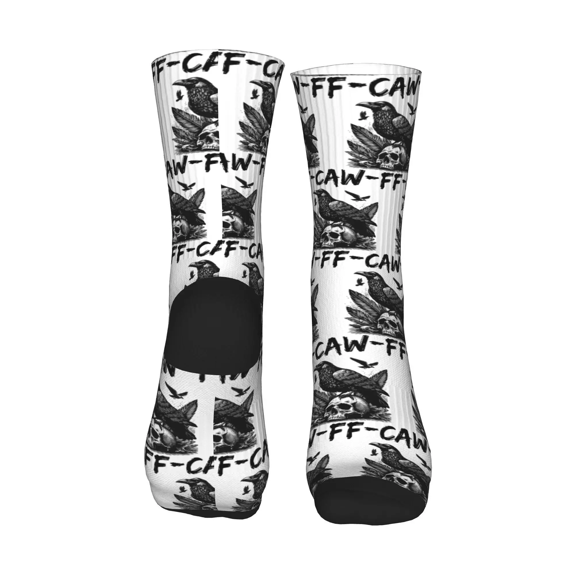 F-Caw-F - جوارب مضحكة للغراب، جوارب جرافيك غير قابلة للانزلاق للبالغين، جوارب شتوية أنيقة قابلة للتنفس، جوارب ركوب الدراجات