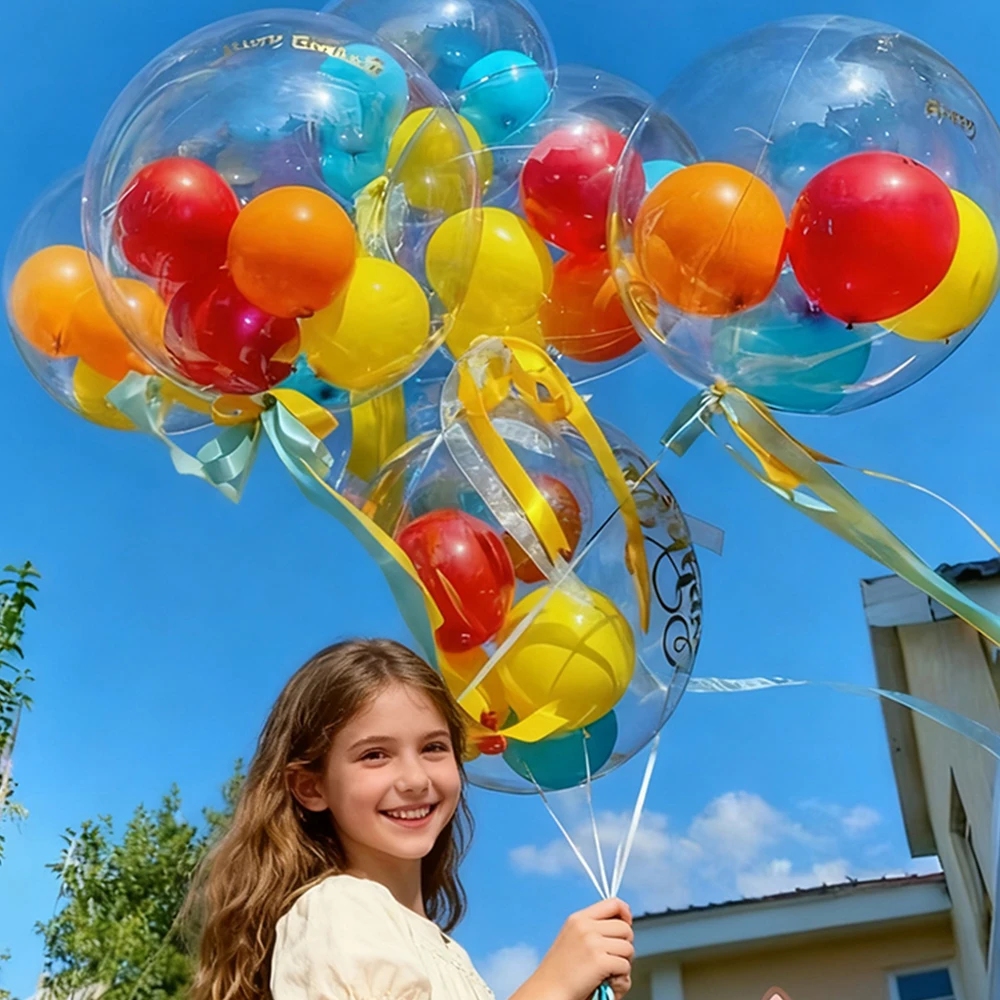Palloncino trasparente a elio Bobo per matrimoni natalizi, baby shower, composizioni per feste di compleanno per bambini, decorazione con ghirlanda ad arco