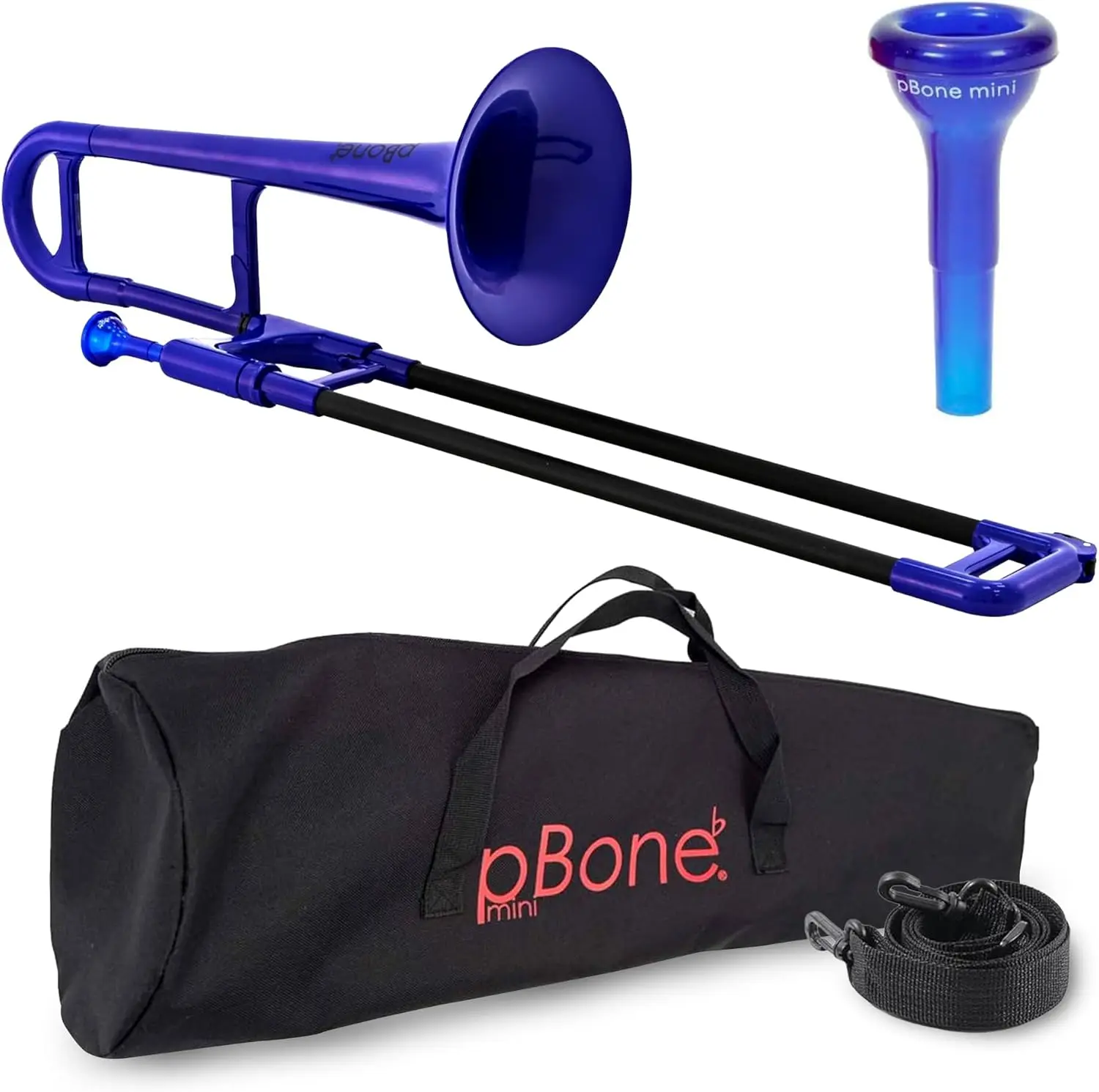 Mini Trombone - Mouthpiece and Carrying Bag- Lightweight Versatile, Comfortable Ergonomic Grip