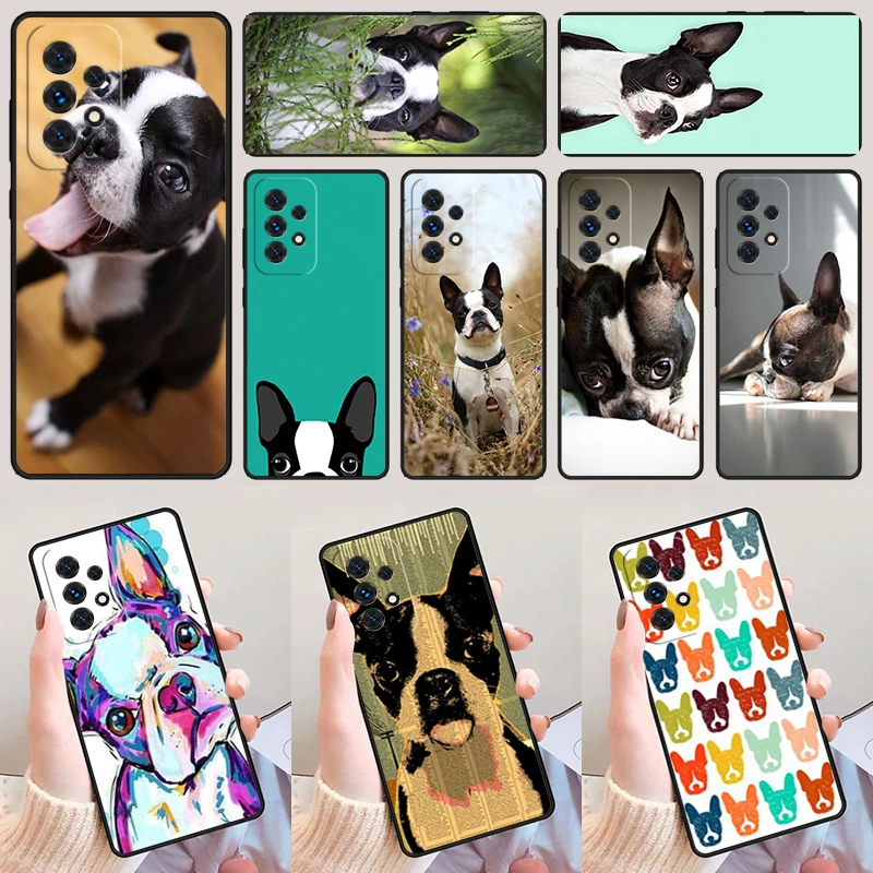 Boston Terrier Dog Faces phone case For Samsung Galaxy A42 A31 A40 A51 A71 A32 A80 A91 A52 A72 A20e A21S A50 A70 A11 A12 Cover