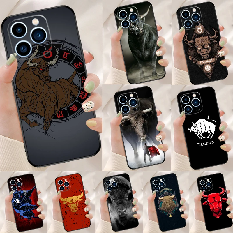 Taurus bull Case For iPhone 15 14 13 12 Mini 11 16 Pro Max 12Pro 13Pro XS X XR Plus SE2 Protection Cover