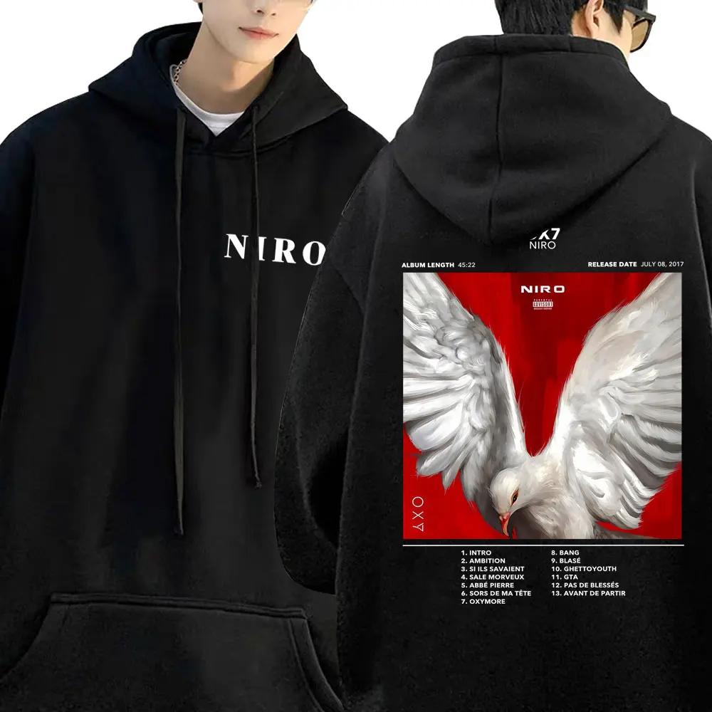 

Rapper Niro OX7 Album Double Sided Graphic Hoodie Male Hip Hop Pop Music Streetwear Men Women Fashion Oversized Fleece Hoodies
